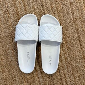 Women’s White Slides